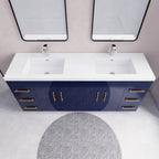 Meuble-lavabo autoportant Eliza de 72 po avec double vasque