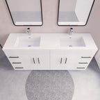 Meuble-lavabo autoportant Eliza de 72 po avec double vasque