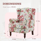 Fauteuil d'appoint moderne Erommy, fauteuil à dossier haut, canapé simple en tissu rembourré avec pieds en bois pour le salon