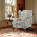 Fauteuil d'appoint moderne Erommy, fauteuil à dossier haut, canapé simple en tissu rembourré avec pieds en bois pour le salon