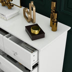 Commode double à 10 tiroirs pour chambre à coucher, commode blanche, grand espace de rangement