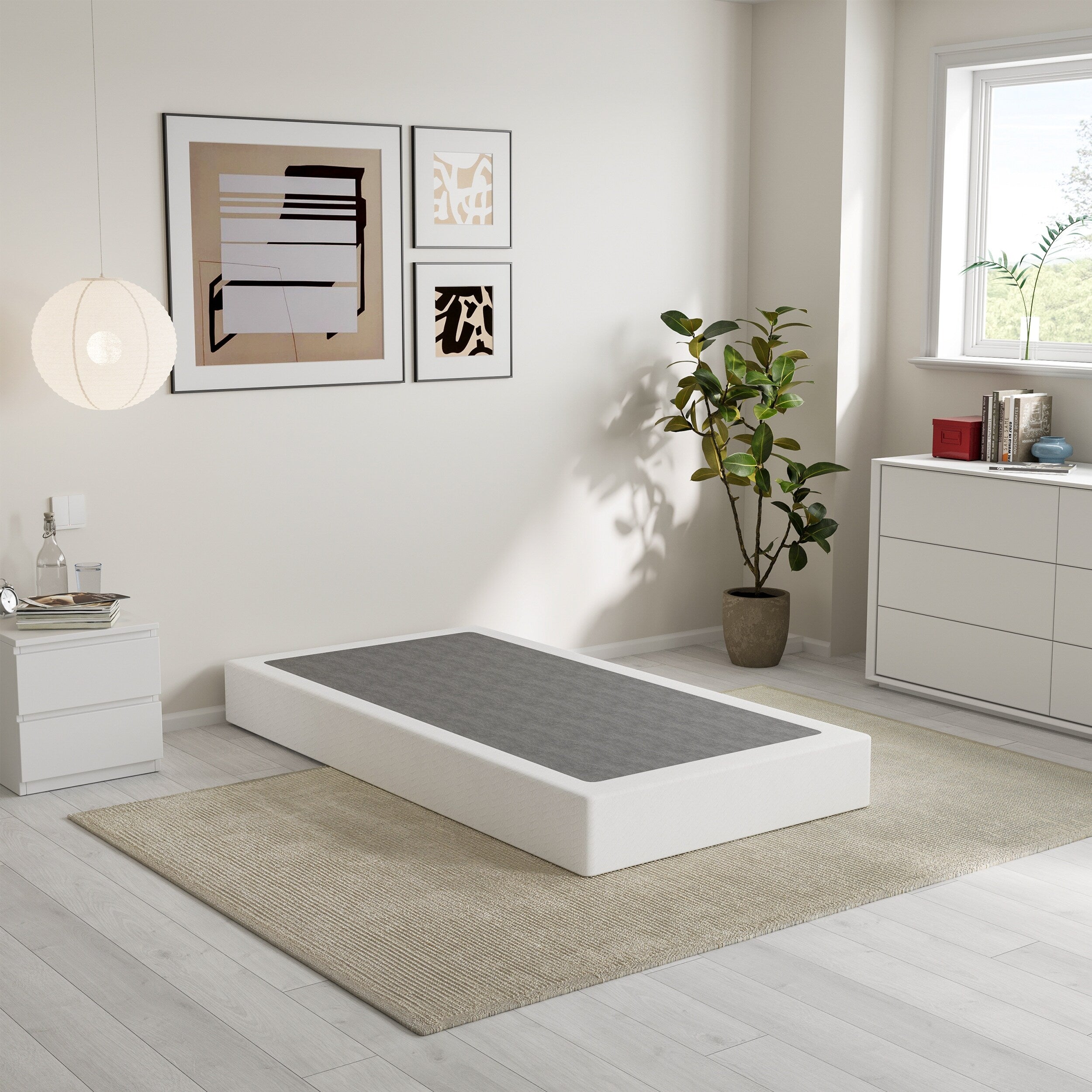 Ressort métallique à profil bas de 5 pouces, structure robuste avec revêtement gris