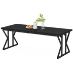 Table à manger de ferme pour 6 personnes, table de cuisine rectangulaire en bois de 70,8 pouces