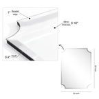 Miroir mural biseauté festonné rectangulaire sans cadre, pour salle de bain, coiffeuse, chambre à coucher, 1 bord biseauté - Transparent