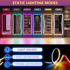 Miroir pleine longueur avec lumières RVB - Blanc