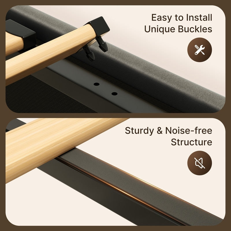 Cadre de lit relevable avec rangement, cadre de lit plateforme rembourré avec système de rangement hydraulique et tête de lit