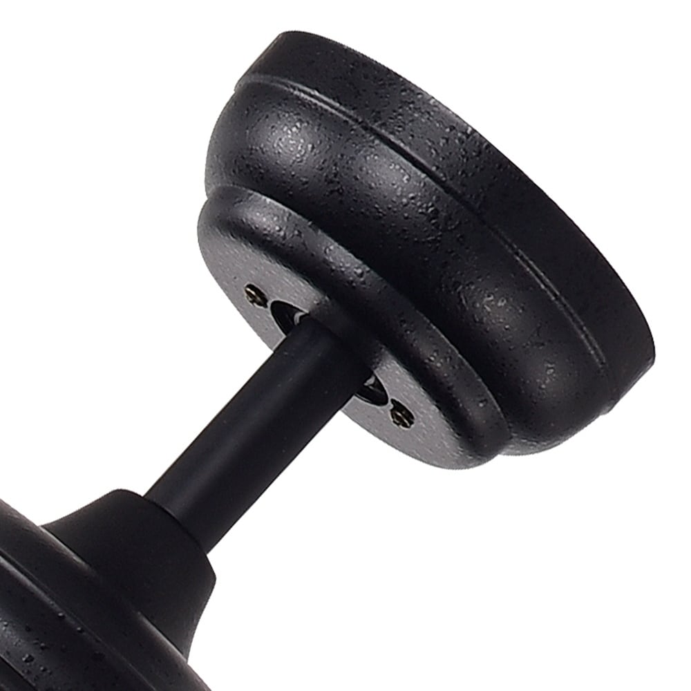 Ventilateur de plafond Garlow noir mat à 5 pales avec lustre en cristal et coupelles en forme de fleurs (télécommande incluse) - 52 pouces de diamètre