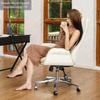 Chaise de bureau pivotante réglable en similicuir Glitzhome de 48 pouces, style milieu du siècle