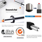 Chaise de bureau pivotante réglable en similicuir Glitzhome de 48 pouces, style milieu du siècle