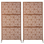 Paravent de confidentialité à 3 panneaux galvanisé à motifs floraux de 6 pieds de Glitzhome