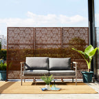 Paravent de confidentialité à 3 panneaux galvanisé à motifs floraux de 6 pieds de Glitzhome