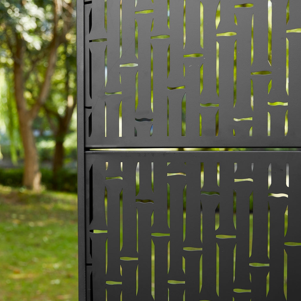 Paravent de confidentialité à 3 panneaux galvanisé à motifs floraux de 6 pieds de Glitzhome