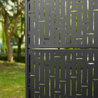 Paravent de confidentialité à 3 panneaux galvanisé à motifs floraux de 6 pieds de Glitzhome