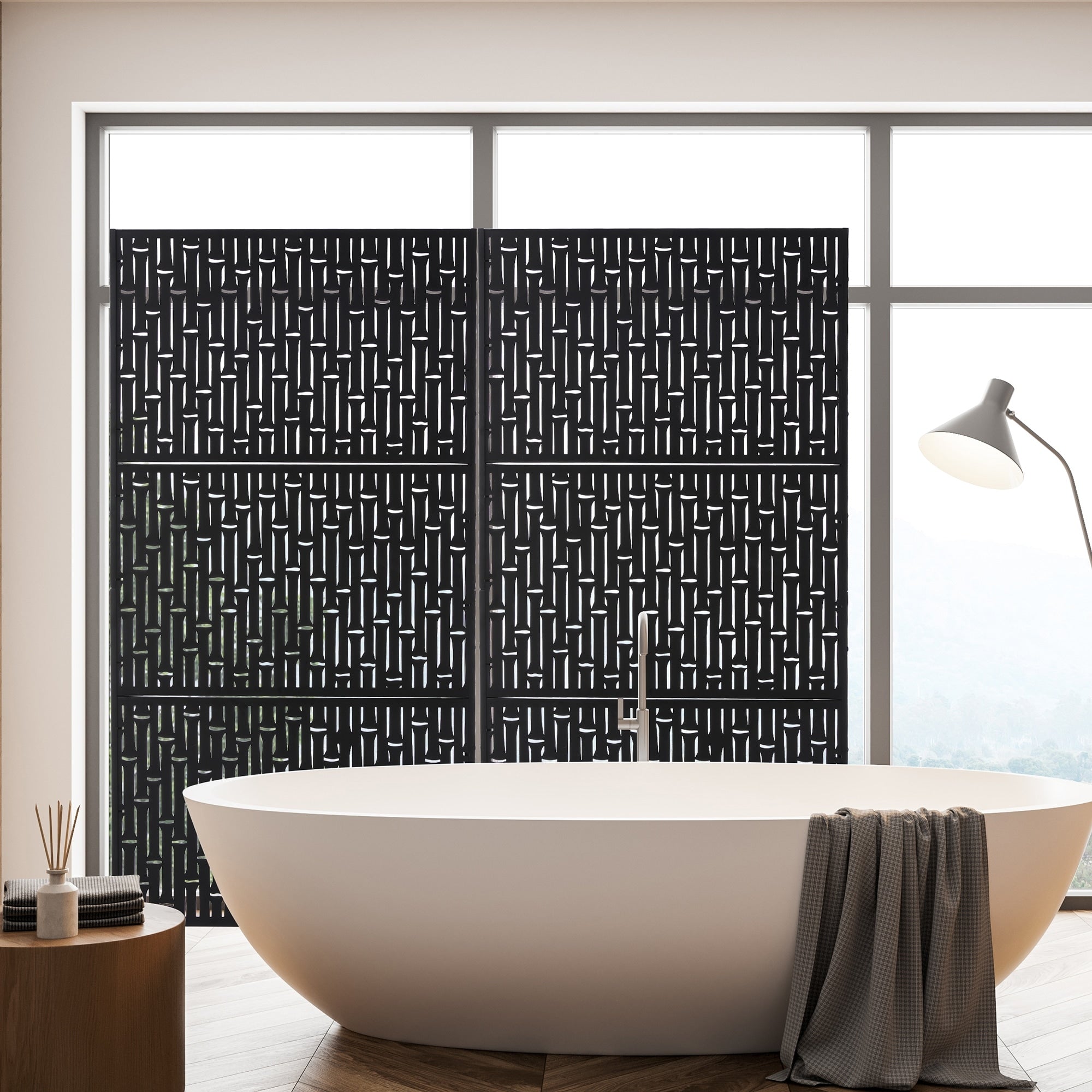 Paravent de confidentialité à 3 panneaux galvanisé à motifs floraux de 6 pieds de Glitzhome