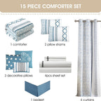 Ensemble de couette brodée bohème Nanshing Trina 15 pièces