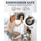 Batterie de cuisine antiadhésive martelée Granitestone Charleston 15 pièces