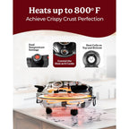 Four à pizza électrique d'intérieur/extérieur Granitestone Piezano avec pierre céramique