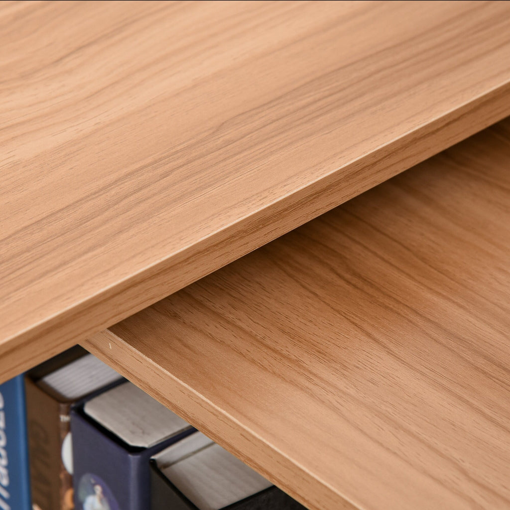 Bureau d'ordinateur rotatif moderne en L HomCom avec étagères