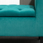 Banc ottoman de rangement capitonné à boutons HOMCOM, banc de lit rembourré avec accoudoirs roulés pour chambre, salon ou couloir