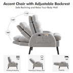 Fauteuil d'appoint HOMYKA avec dossier réglable et pouf de rangement