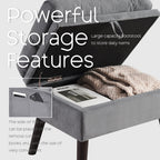 Fauteuil d'appoint HOMYKA avec dossier réglable et pouf de rangement