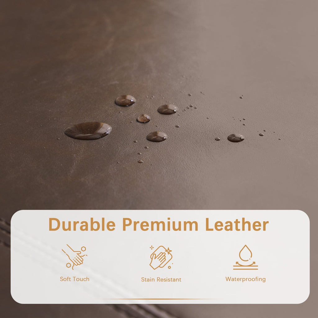 Pouf de rangement rectangulaire rembourré 50,3 x 17,50 x 18 po - Similicuir