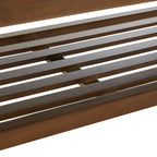 Banc à chaussures d'entrée, banc de rangement en tissu et bois massif, banc rembourré de 43 pouces pour salon et chambres