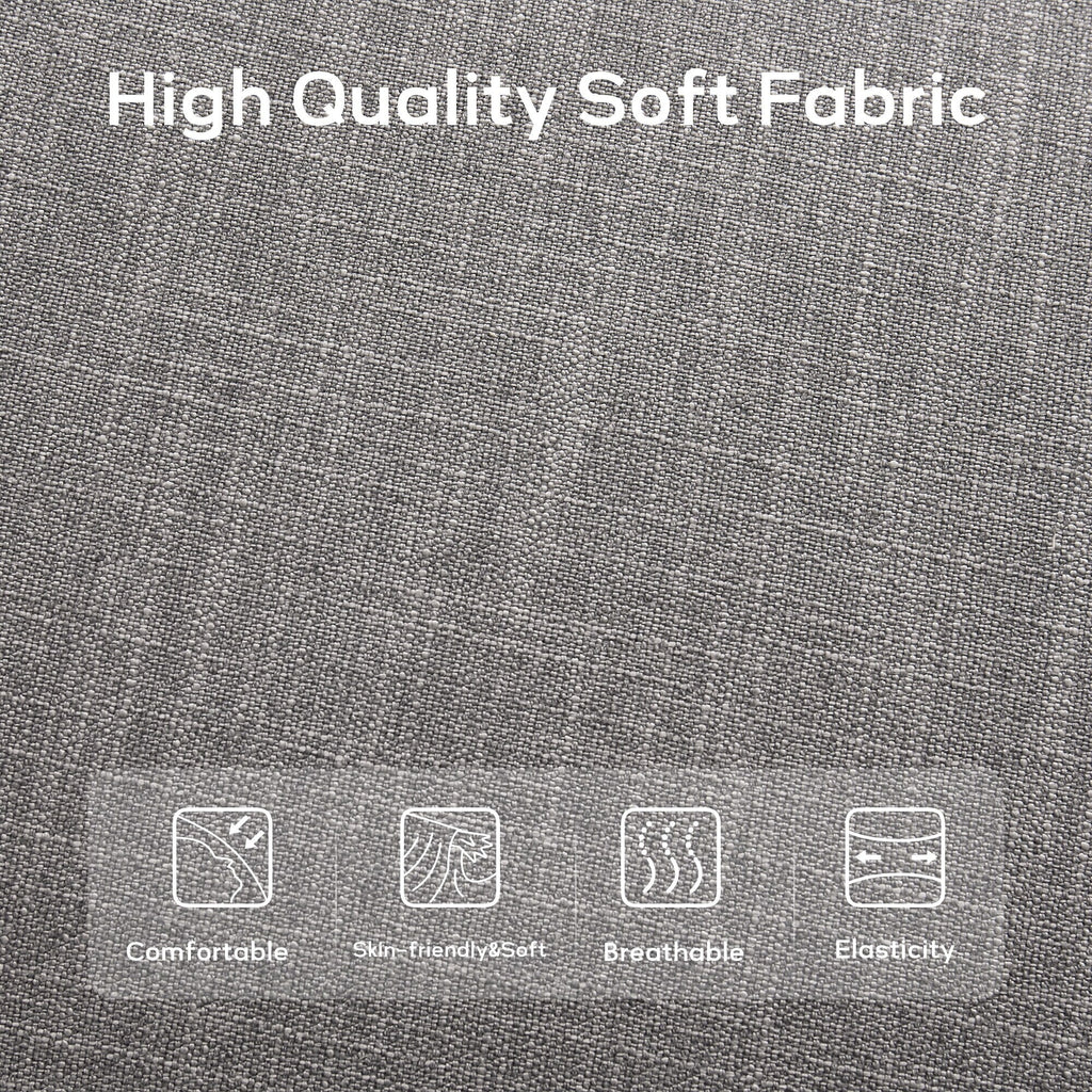 Banc d'entrée rembourré en tissu, banc de chambre pour bout de lit beige, bois massif 44 pouces