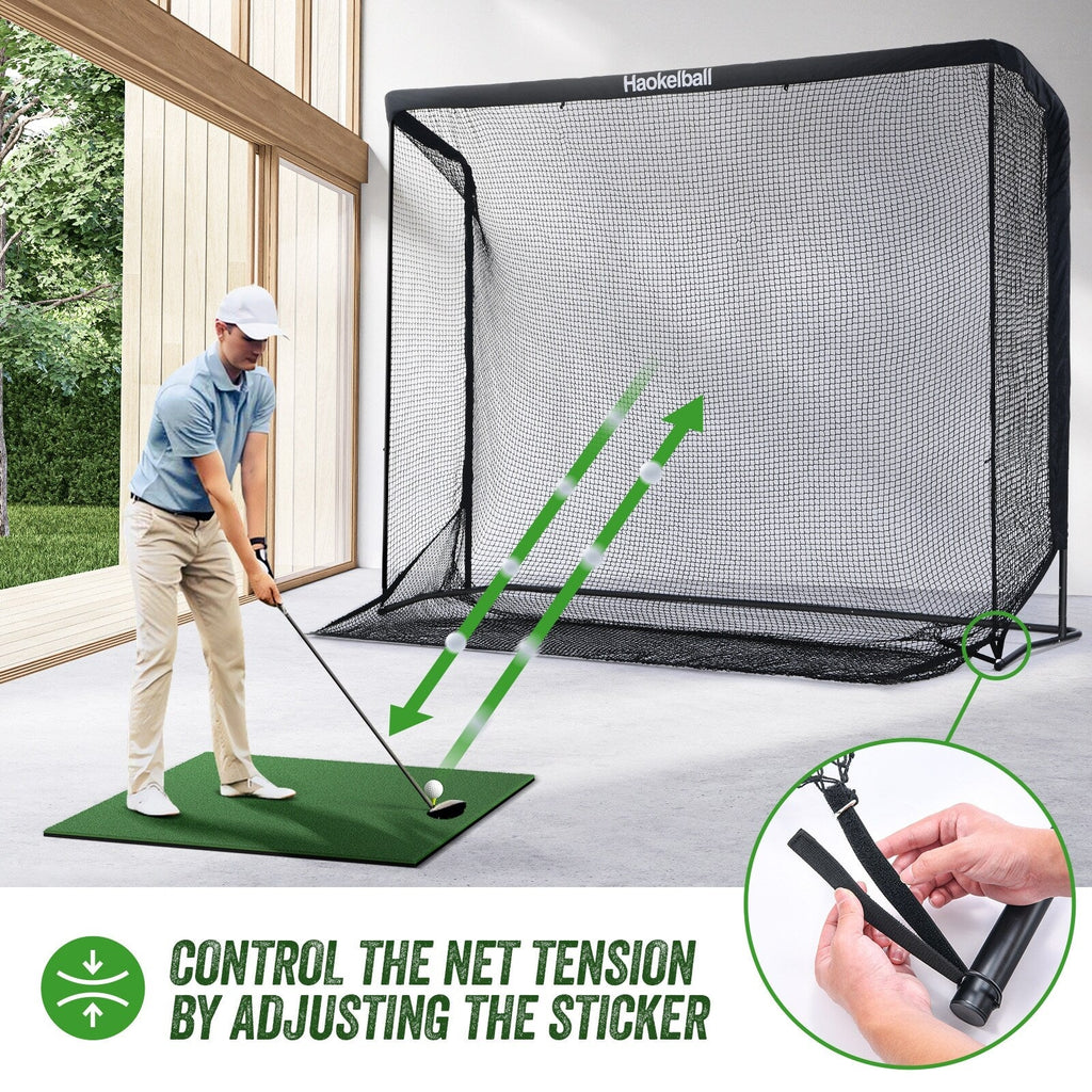 Filet de golf Haokelball 10x7,5 pieds Filet d'entraînement de golf avec tissu cible Filet de frappe de golf robuste