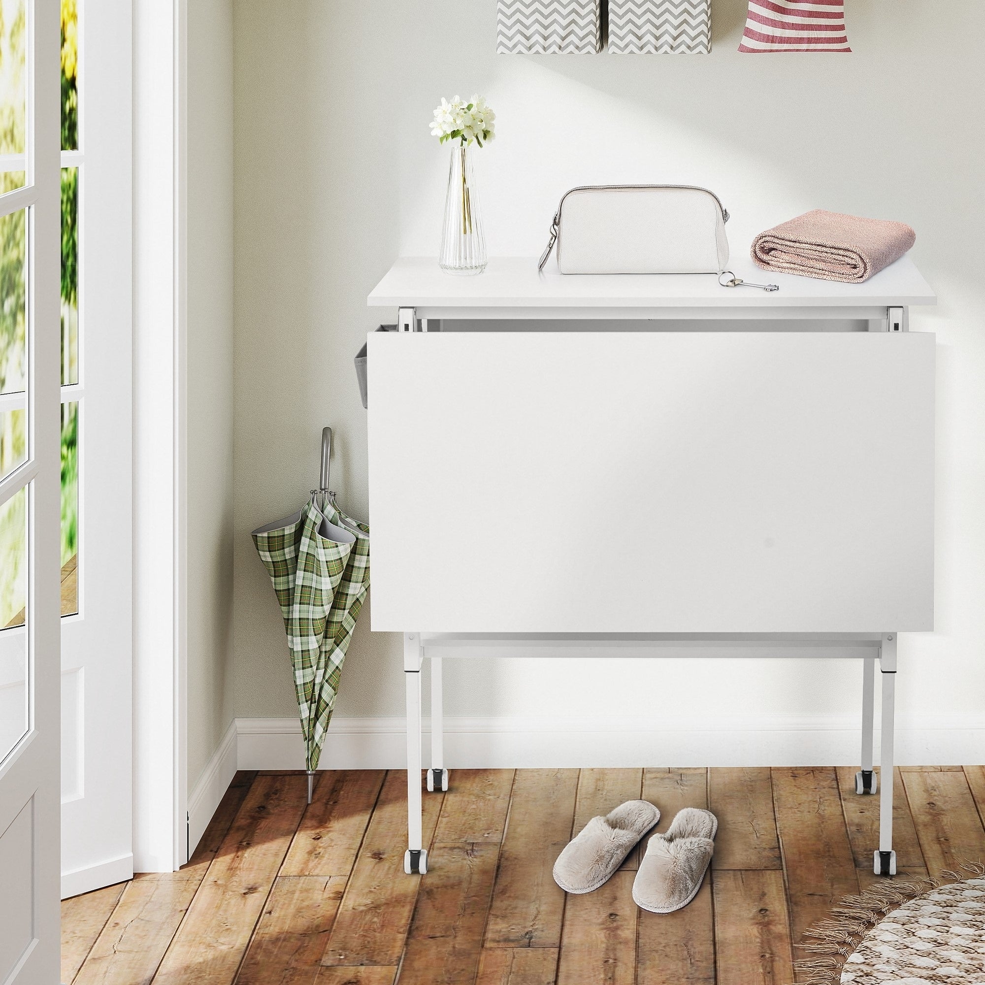 Table de bricolage réglable en hauteur avec étagères de rangement, table de découpe pliante mobile pour la maison, le bureau, la salle de couture, la salle d'artisanat