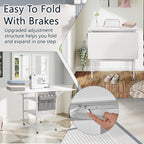 Table de bricolage réglable en hauteur avec étagères de rangement, table de découpe pliante mobile pour la maison, le bureau, la salle de couture, la salle d'artisanat