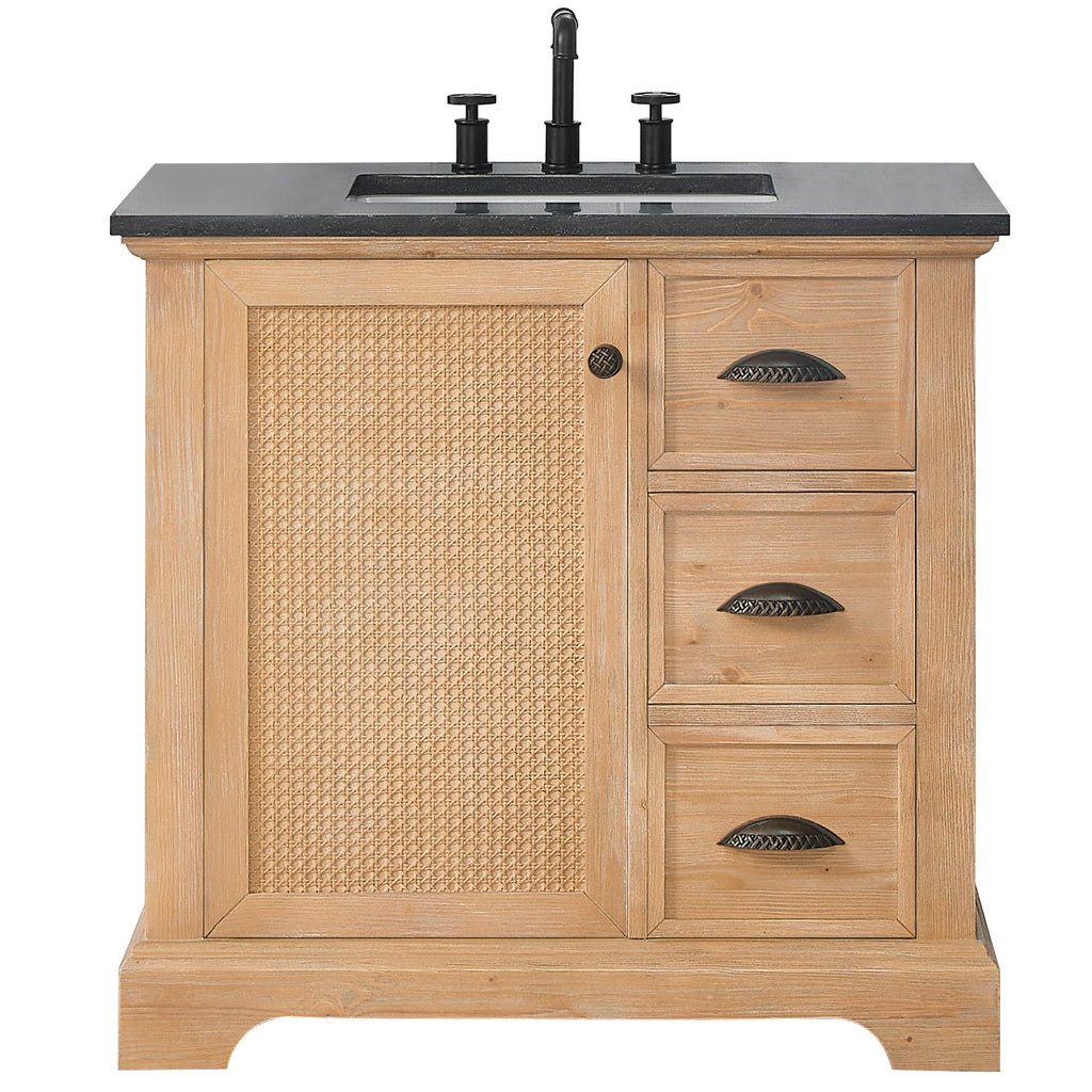 Meuble-lavabo Hervas avec plateau en marbre naturel sans miroir