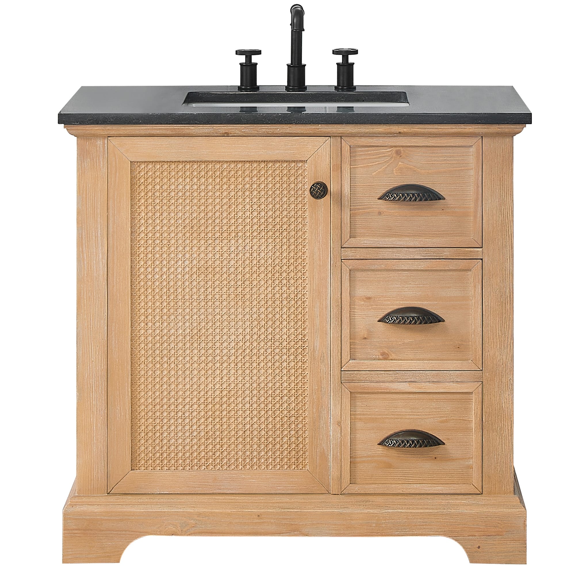 Meuble-lavabo Hervas avec plateau en marbre naturel sans miroir