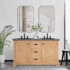 Meuble-lavabo Hervas avec plateau en marbre naturel sans miroir