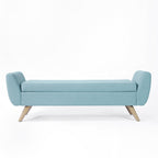 Banc de rangement moderne Sherpa avec pieds en bois HomePop