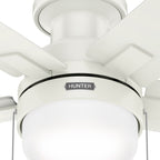 Ventilateur de plafond à profil bas Hunter 52 Anisten avec éclairage LED et chaînette - Moderne, contemporain, transitionnel