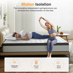 Matelas hybride en mousse à mémoire de forme SweDrea de 12 po de taille moyenne avec CertiPUR-US et Oeko-TEX, doté d'une absorption au charbon de bambou.