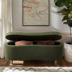 Banc d'appoint de rangement incurvé de style boucle INK IVY Bailey