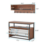 Ensemble de porte-manteaux et de bancs à chaussures pour entrée, porte-manteaux et porte-chaussures de style industriel