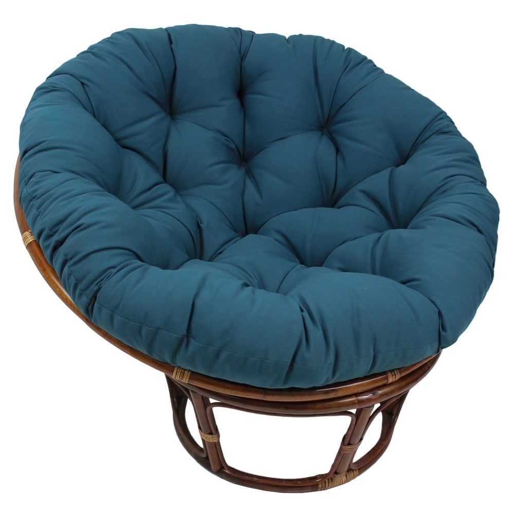 Chaise Papasan Bali en rotin de 42 pouces avec coussin en sergé