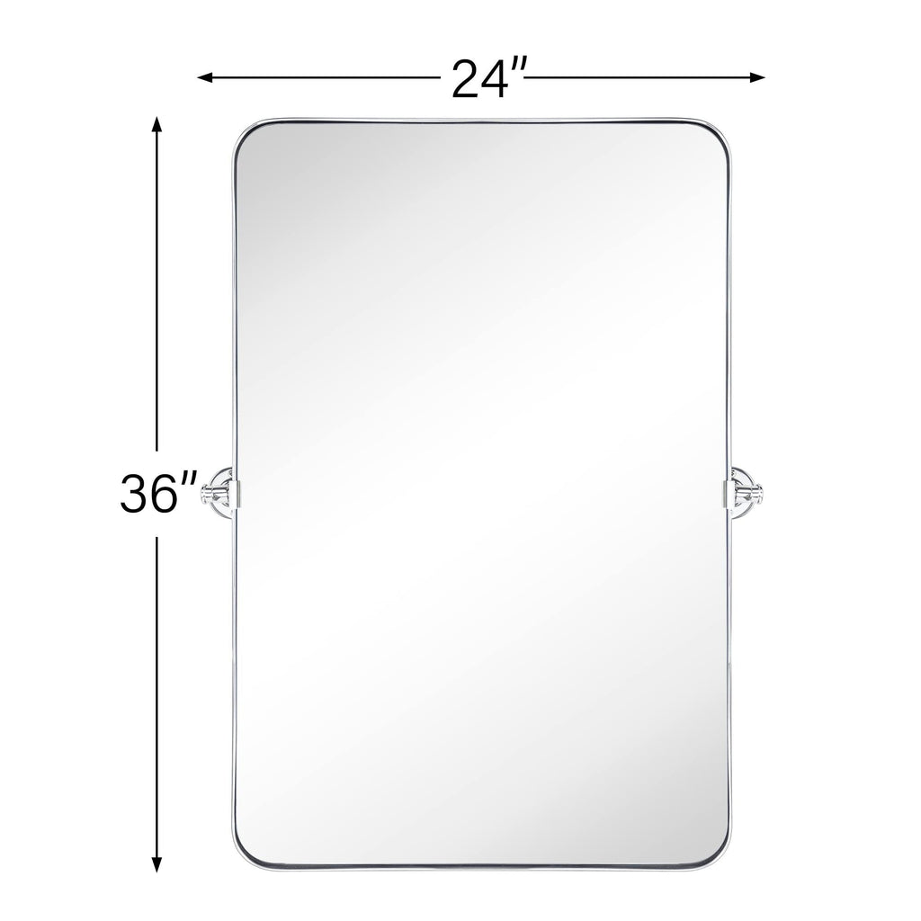 Miroir mural rectangulaire pivotant et inclinable en métal TEHOME Jonathan