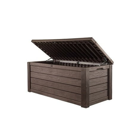Coffre de rangement extérieur Keter Westwood, grand format, 150 gallons, en résine durable, pour meubles et fournitures, marron
