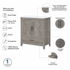 Meuble-lavabo Key West 32 W avec lavabo par Bush Furniture