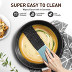 Batterie de cuisine antiadhésive de 15 pièces avec revêtement en granit Kitchen Academy