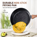 Batterie de cuisine antiadhésive de 15 pièces avec revêtement en granit Kitchen Academy