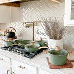 Batterie de cuisine antiadhésive, ensemble de 12 casseroles et poêles en granit