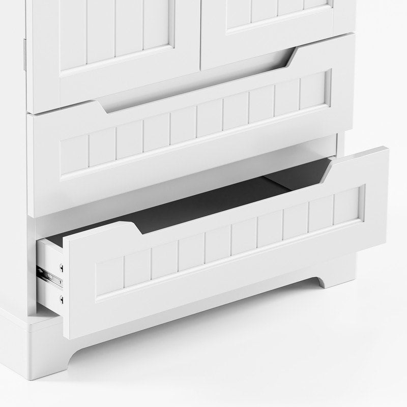 Armoire de rangement pour cuisine, garde-manger, armoire de rangement de salle de bain indépendante avec 2 portes et tiroirs