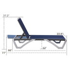 Chaise longue inclinable et réglable Kozyard Alan, pieds entièrement plats en aluminium et résine polypropylène