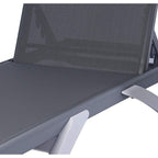 Chaise longue inclinable et réglable Kozyard Alan, pieds entièrement plats en aluminium et résine polypropylène