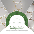 Lampadaire LED moderne à intensité variable, lampe d'angle lumineuse à 3 voies avec 5 anneaux pour salon